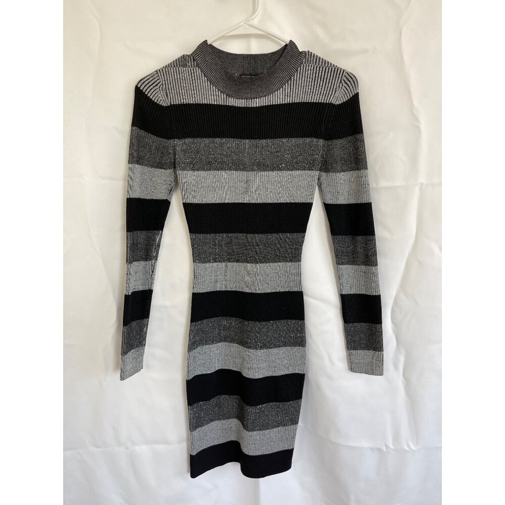Cotton On The Tahnee Charcoal Stripe True Knit Mini Dress – Size US 4 (XS)